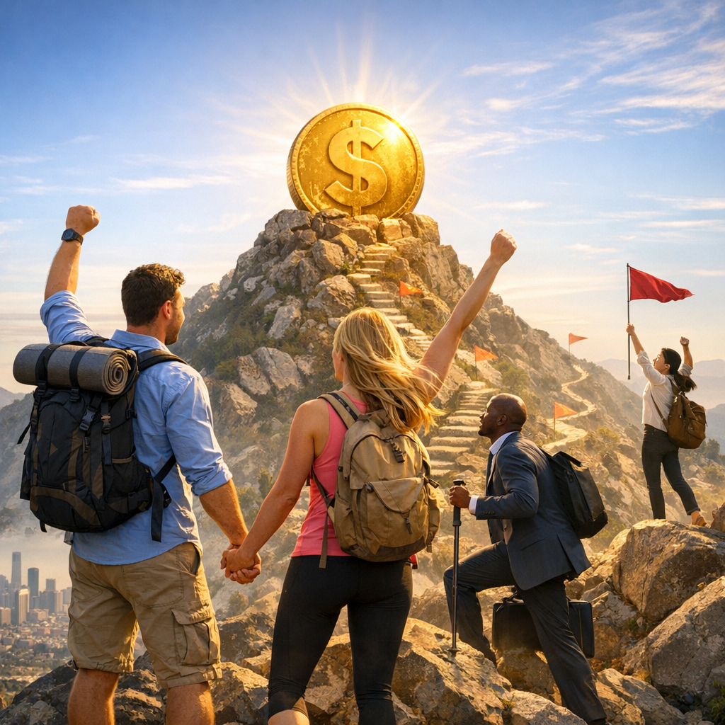 Individuals reaching financial goals with clarity and confidence